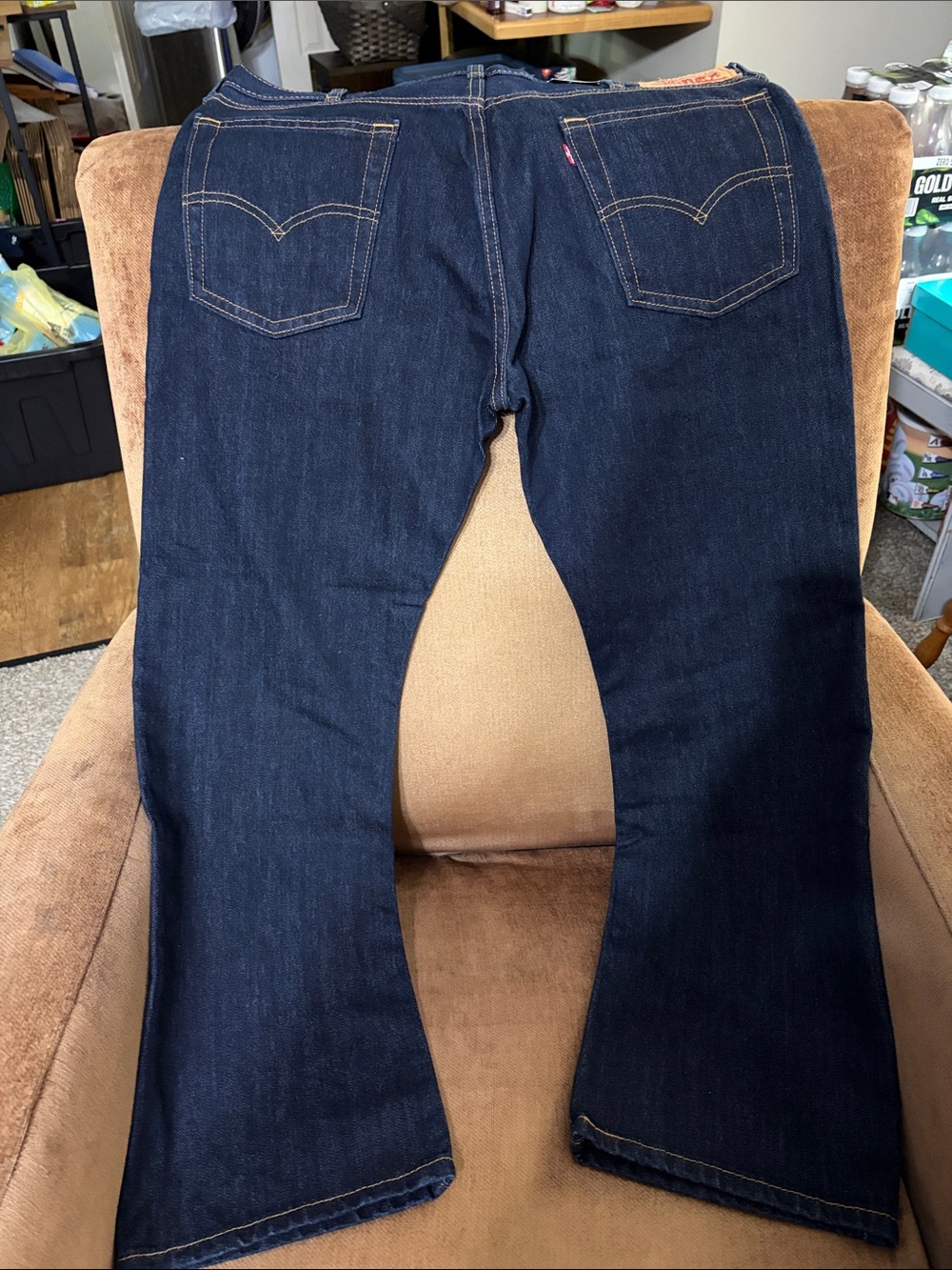 Levi's Dark Indigo Straight Leg Jeans 34X29 - Picture 2 of 5
